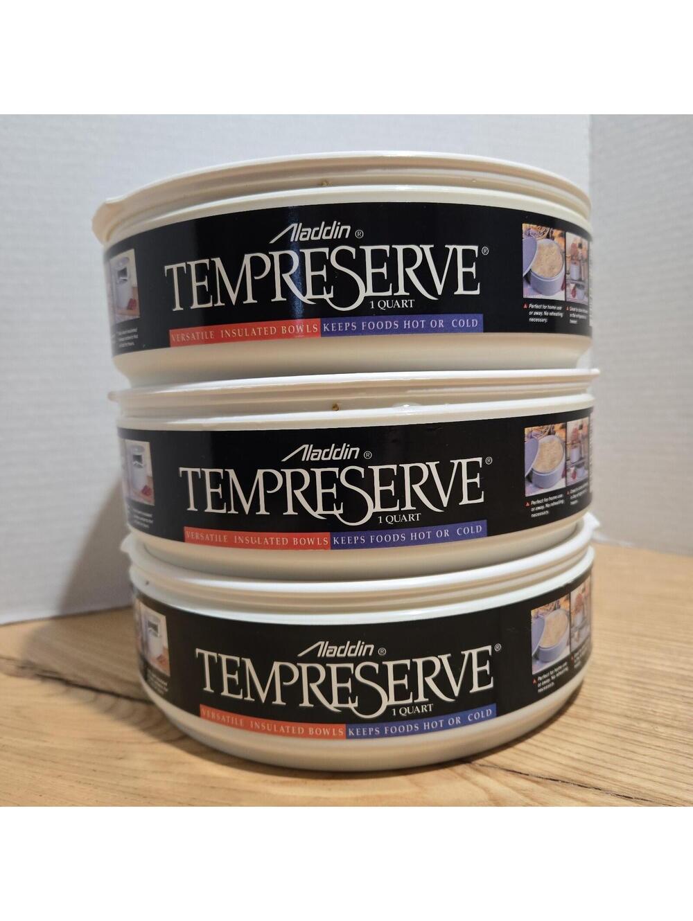 Set of 3 TempreServe 1 qt Round Bowls and Lids 8x2.5"